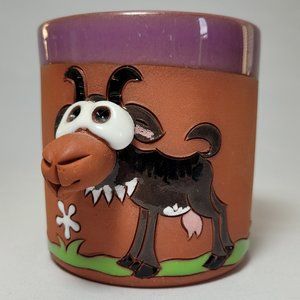 HANDERBEIT Art Pottery 3D Goat Mug